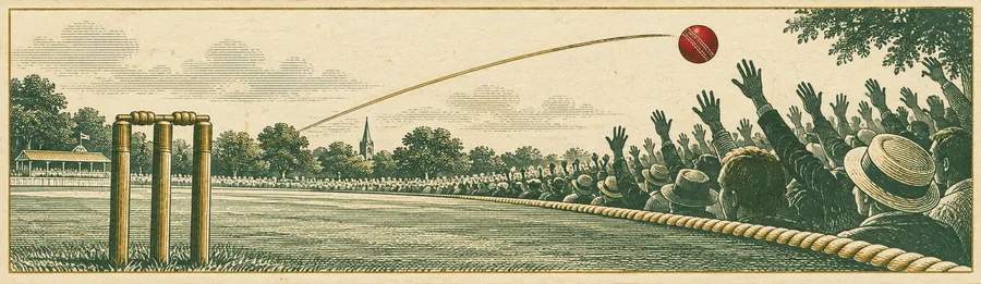 A ball clearing the boundary rope
